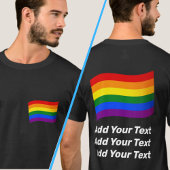 Rainbow Flag Gay Pride 2-side print aangepaste tek T-shirt