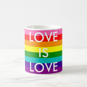 Rainbow Flag Gay Pride LGBT 8 Stripes Love is Love Koffiemok