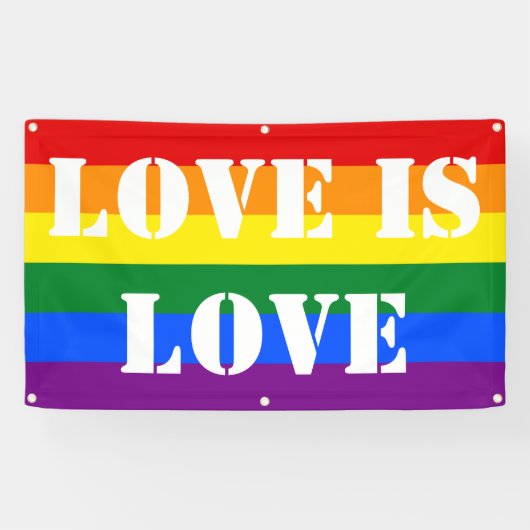 Rainbow Flag Gay Pride LGBT Love Spandoek (Horizontaal)