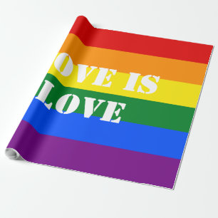 Rainbow Flag Gay Pride LGBTQ Love is Love Cadeaupapier