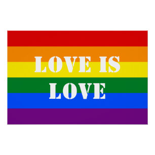 Rainbow Flag Gay Pride LGBTQ Love is Love Perfect Poster
