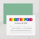 Rainbow Flag Gay Wedding Response RSVP Kaartje (Voorkant / Achterkant)