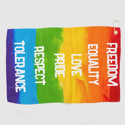 Rainbow Flag Homo Lesbische LHBT Golfhanddoek (Horizontaal)
