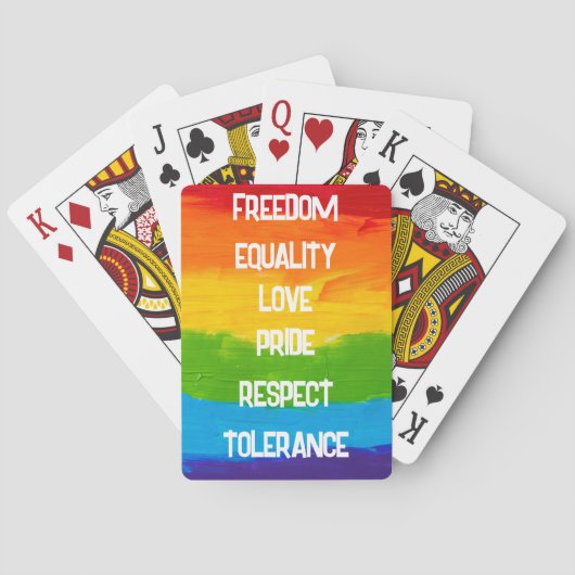 Rainbow Flag Homo Lesbische LHBT Pokerkaarten (Achterkant)