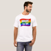 Rainbow Flag Lesbian Bride om het homohuwelijk te T-shirt (Voorkant volledig)