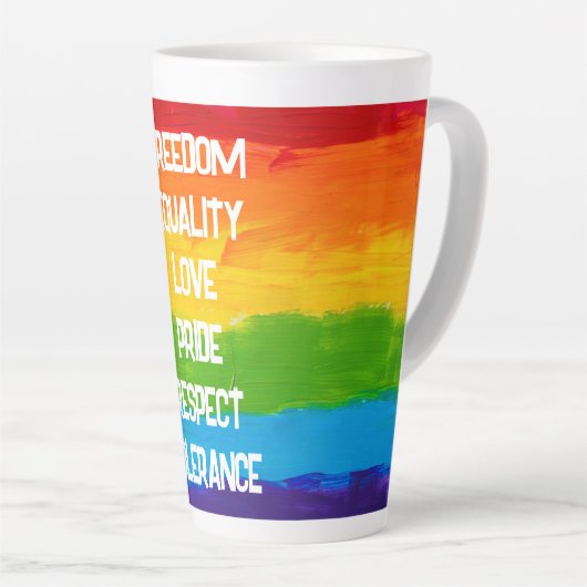 Rainbow Flag LGBT Latte Mok – Pride Coffee Cup (Rechterhoek)