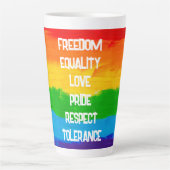 Rainbow Flag LGBT Latte Mug - Pride Coffee Cup (Devant)