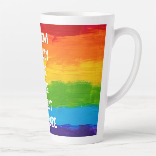Rainbow Flag LGBT Latte Mug - Pride Coffee Cup (Droite)