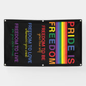 Rainbow Flag LGBTQ Pride is Freedom Gay Rights Spandoek (Horizontaal)