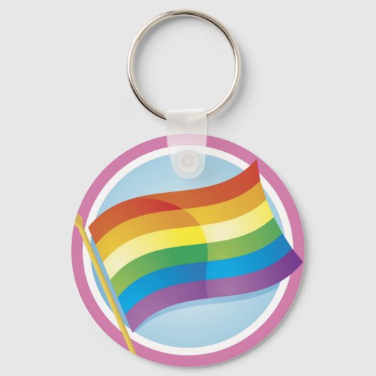Rainbow Flag Logo Style Sleutelhanger (Voorkant)