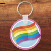 Rainbow Flag Logo Style Sleutelhanger (Voorkant)
