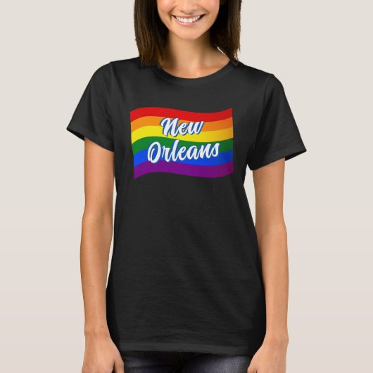 Rainbow Flag New Orleans Gay Pride LGBTQ T-shirt (Voorkant)