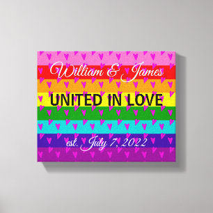 Rainbow Flag Original 8 Stripes LGBT Gay Marriage Canvas Afdruk
