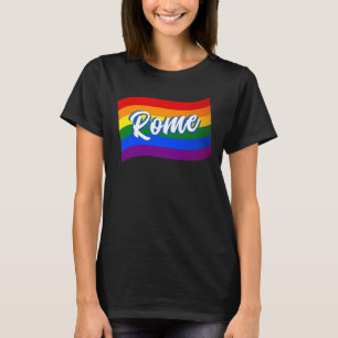Rainbow Flag Rome Italië Gay Pride LGBT LGBTQ T-shirt