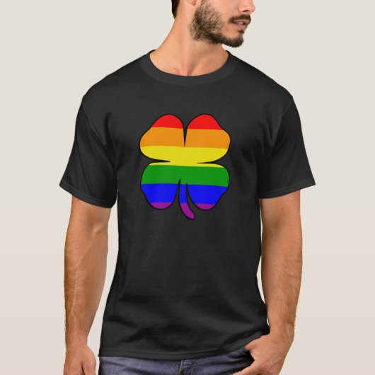 Rainbow Flag Shamrock Gay pride T-shirt (Voorkant)
