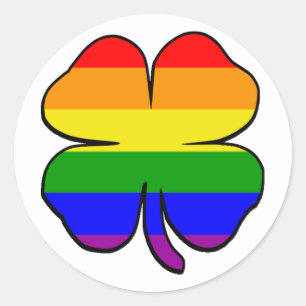 Rainbow Flag Shamrock Ronde Sticker
