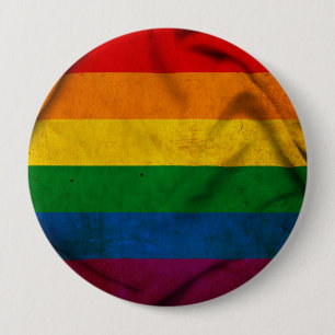 RAINBOW FLAG SQUARE CANVAS RONDE BUTTON 4,0 CM
