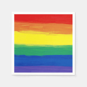 RAINBOW FLAG SQUARE OIL PAINT SERVETTEN