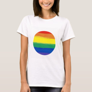 RAINBOW FLAG SQUARE OIL PAINT T-SHIRT