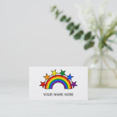 RAINBOW FLAG STARS III + uw ideeën Visitekaartje (Staand voorkant)