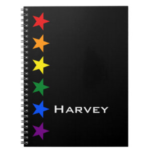 RAINBOW FLAG STARS + uw ideeën Notitieboek