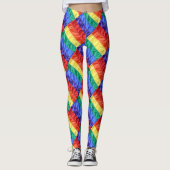 Rainbow Flag Stripes Gay Pride Vlag LGBT Cool Chic Leggings (Voorkant)