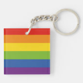 Rainbow Flag Tekst Gay Pride Merch Sleutelhanger (Achterkant)