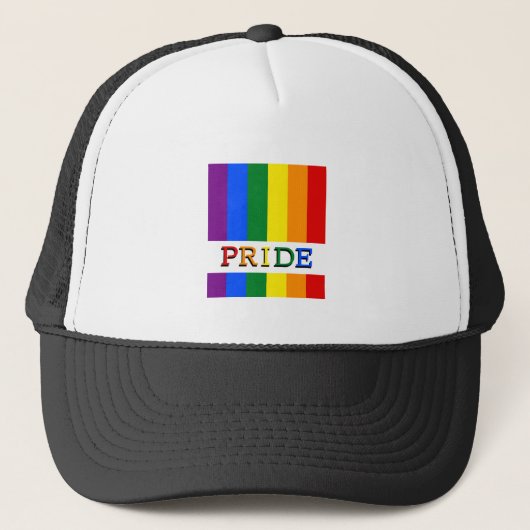 Rainbow Flag Trucker Hats & LGBT, Pride Trucker Pet (Voorkant)