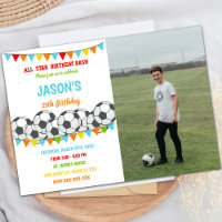 Rainbow Flags Soccer Invitations Anniversaire