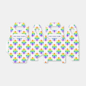 Rainbow Fleur-de-lis Aangepaste naam Bedankdoosjes (Uitgevouwen)