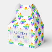 Rainbow Fleur-de-lis Aangepaste tekst Bedankdoosjes (Voorkant Zijde)