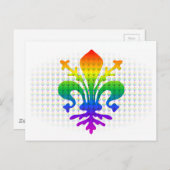 Rainbow Fleur-de-lis Briefkaart (Voorkant / Achterkant)