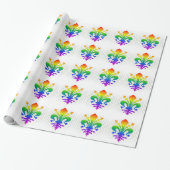 Rainbow Fleur-de-lis Cadeaupapier (Uitgerold)