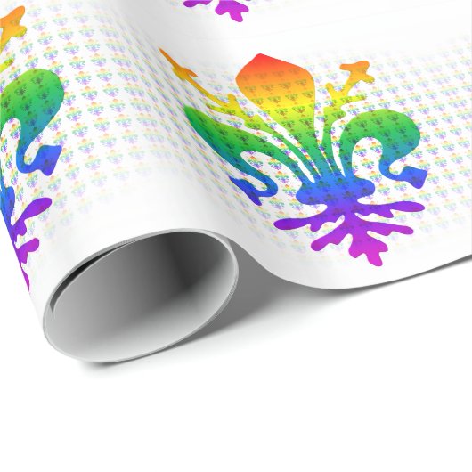 Rainbow Fleur-de-lis Cadeaupapier (Rol Hoek)