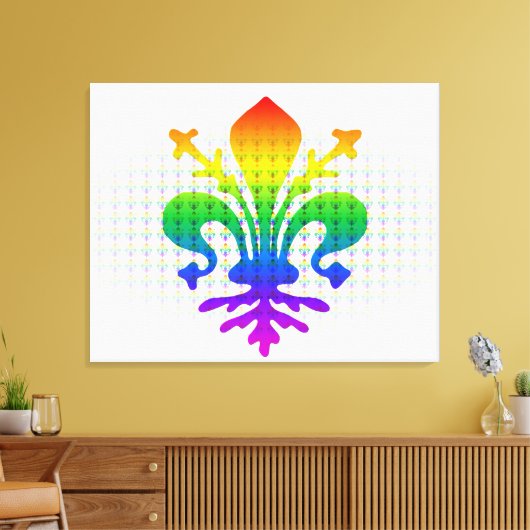 Rainbow Fleur-de-lis Canvas Afdruk (Insitu (Woonkamer))