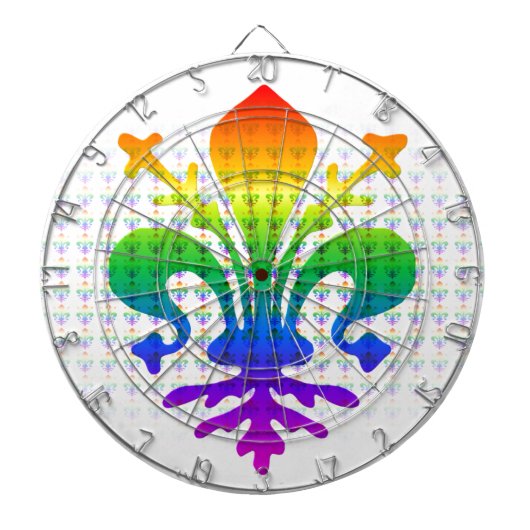 Rainbow Fleur-de-lis Dartbord (Voorkant)