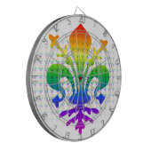 Rainbow Fleur-de-lis Dartbord (Voorkant Links)
