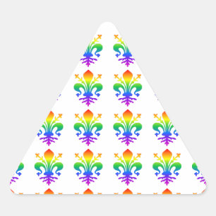 Rainbow Fleur-de-lis Driehoek Sticker