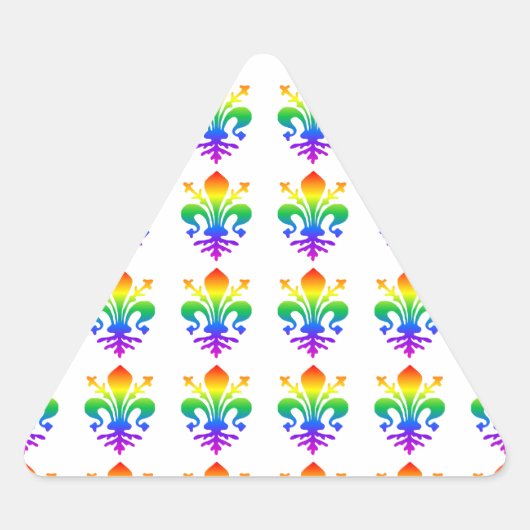 Rainbow Fleur-de-lis Driehoek Sticker (Voorkant)