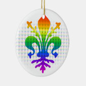 Rainbow Fleur-de-lis Keramisch Ornament (Rechts)