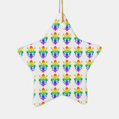 Rainbow Fleur-de-lis Keramisch Ornament (Rechts)