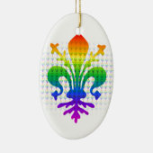 Rainbow Fleur-de-lis Keramisch Ornament (Rechts)
