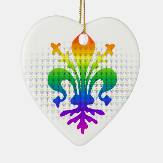 Rainbow Fleur-de-lis Keramisch Ornament (Rechts)