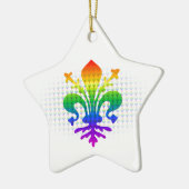 Rainbow Fleur-de-lis Keramisch Ornament (Links)
