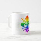 Rainbow Fleur-de-lis Koffiemok (Voorkant links)