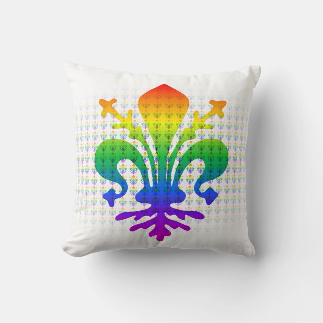 Rainbow Fleur-de-lis Kussen (Voorkant)