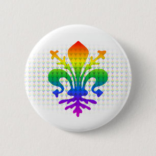 Rainbow Fleur-de-lis Ronde Button 5,7 Cm