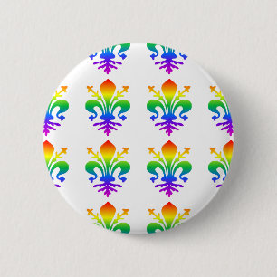Rainbow Fleur-de-lis Ronde Button 5,7 Cm