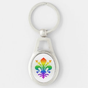 Rainbow Fleur-de-lis Sleutelhanger