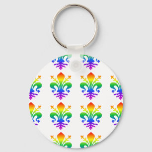 Rainbow Fleur-de-lis Sleutelhanger